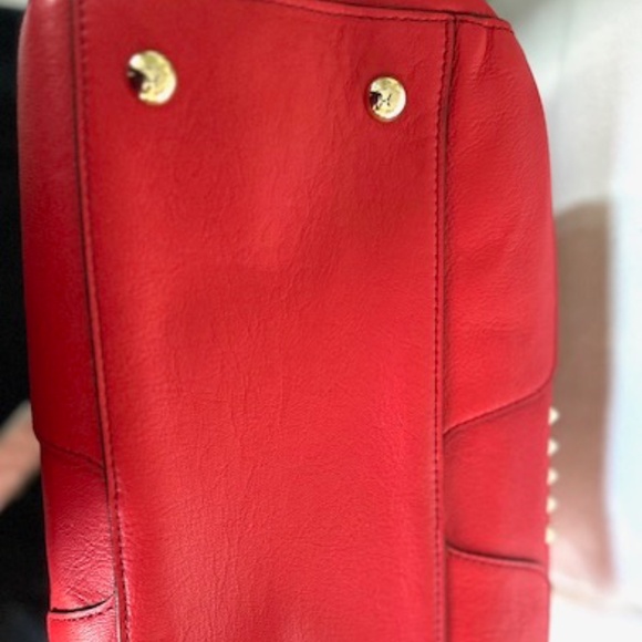 NWT Rebecca Minkoff designer Red Leather Purse Satchel style with… - Picture 6 of 16